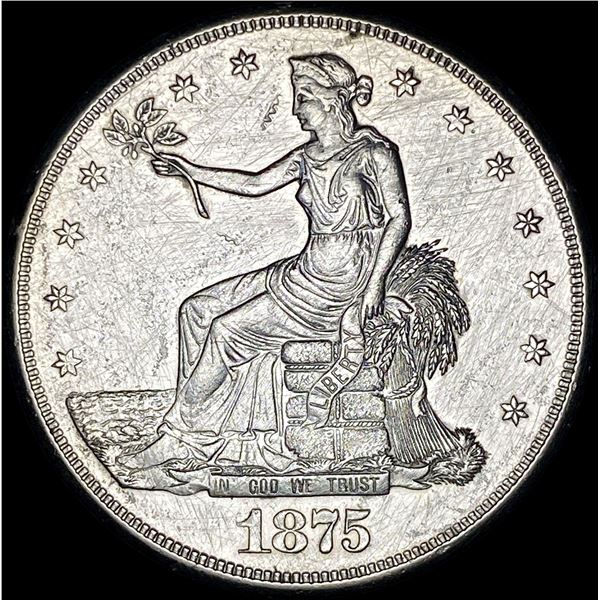 1875-S Silver Trade Dollar NEARLY UNCIRCULATED