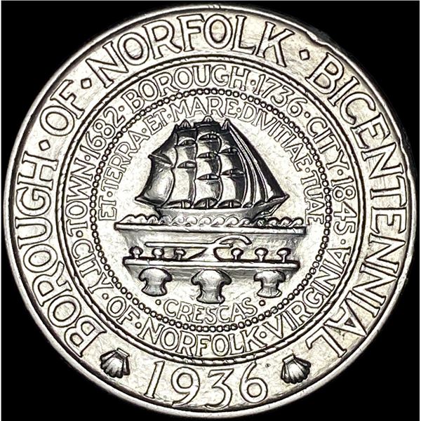 1936 Norfolk Bicentennial Half Dollar UNCIRCULATED