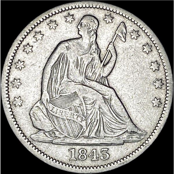 1843-O Silver Half Dollar LIGHTLY CIRCULATED