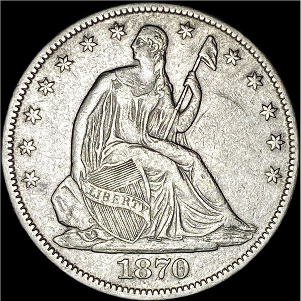1870 Seated Liberty Half Dollar CLOSELY UNCIRCULATED