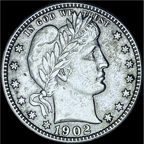 1902-S Silver Barber Quarter CHOICE AU