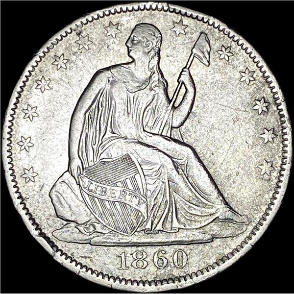 1860-O Seated Liberty Half Dollar CLOSELY UNCIRCULATED
