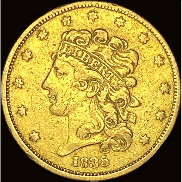 1835 Gold $5 Half Eagle NEARLY UNCIRCULATED