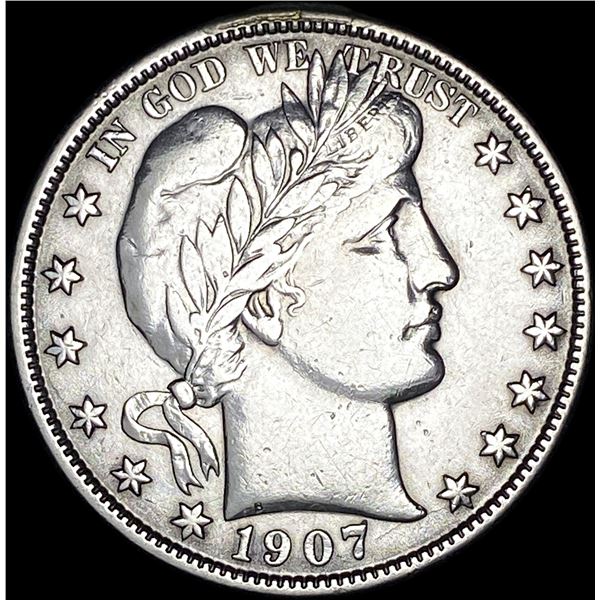 1907-O Silver Barber Half Dollar LIGHTLY CIRCULATED