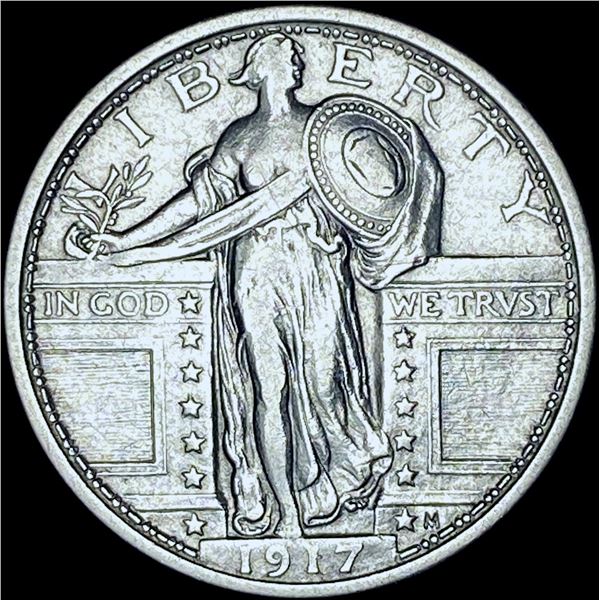 1917 Type 1 Standing Liberty Quarter CHOICE AU