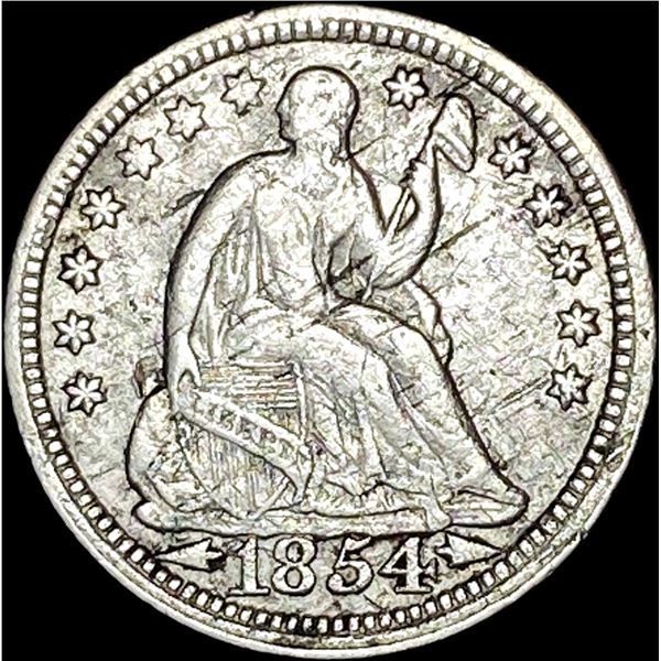 1854 Seated Liberty Half Dime LIGHTLY CIRCULATED