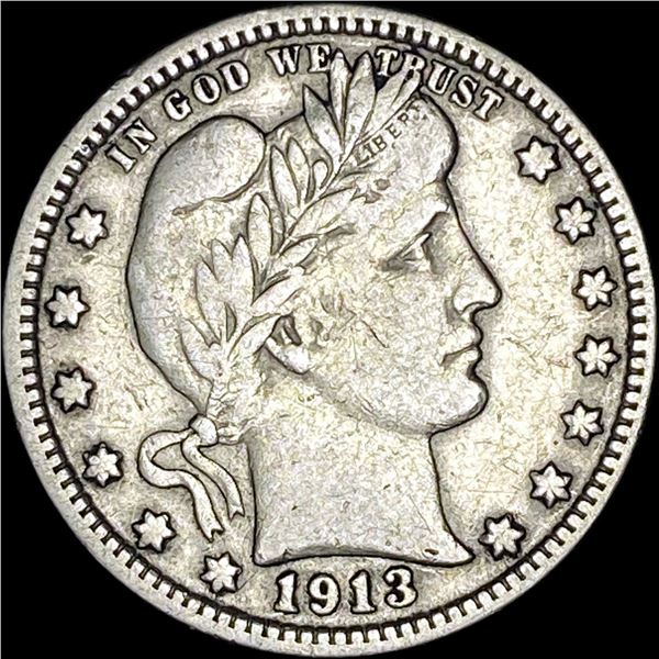 1913 Barber Silver Quarter LIGHTLY CIRCULATED