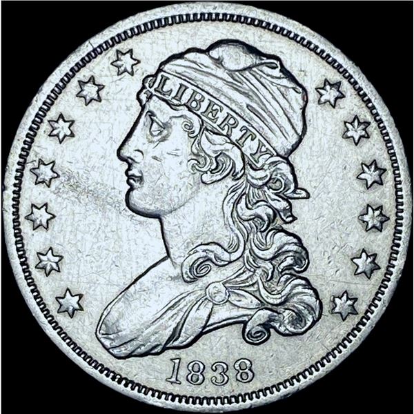1838 Silver Capped Bust Quarter CHOICE AU