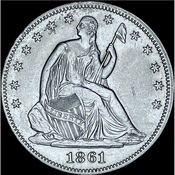 1861 Seated Liberty Half Dollar CHOICE AU