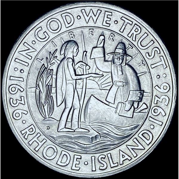 1936-D Silver Rhode Island Half Dollar GEM BU
