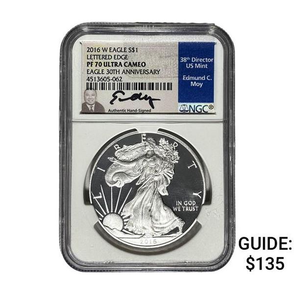 2016-W $1 Silver Eagle NGC PF70 UC Lettered Edge