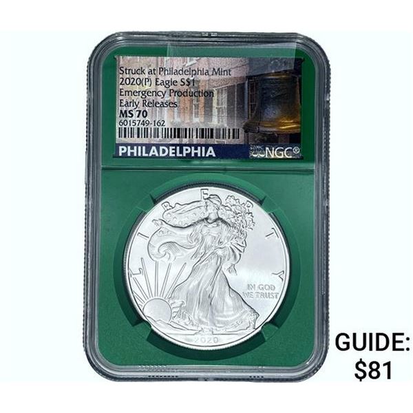 2020 $1 Silver Eagle NGC MS70