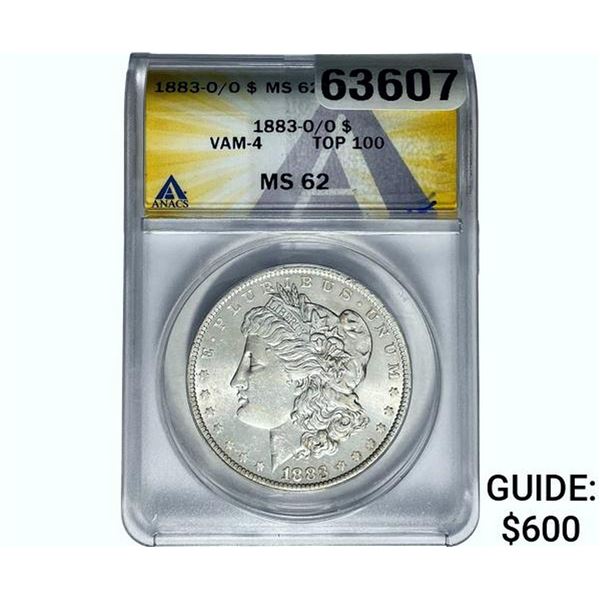 1883-O Morgan Silver Dollar ANACS MS62 VAM-4