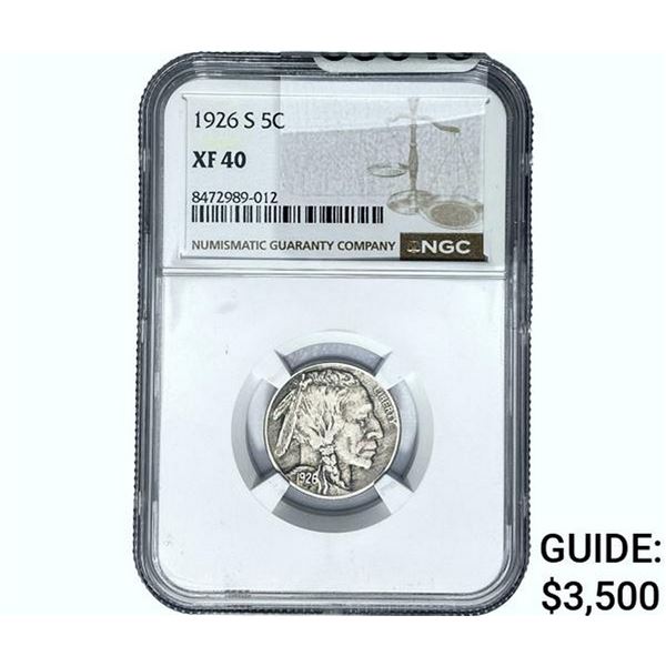 1926-S Buffalo Nickel NGC XF45