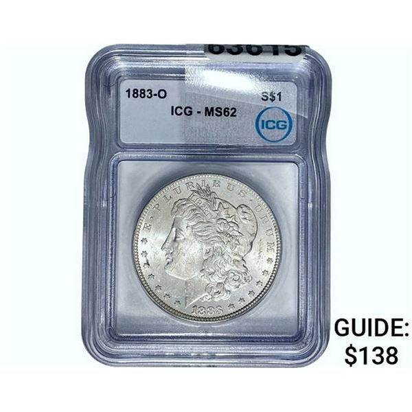 1883-O Morgan Silver Dollar ICG MS62