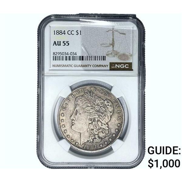 1884-CC Morgan Silver Dollar NGC AU55