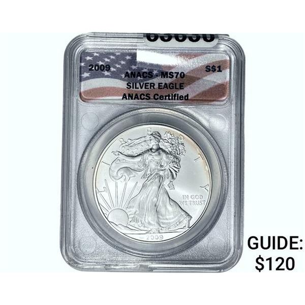 2009 $1 Silver Eagle ANACS MS70