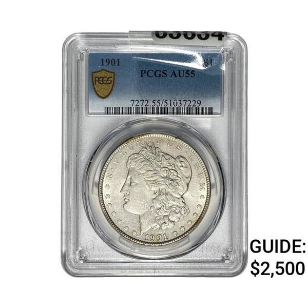 1901 Morgan Silver Dollar PCGS AU55