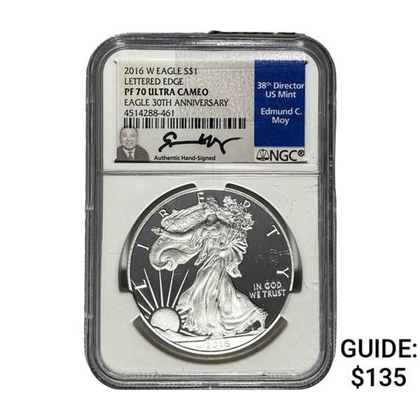 2016-W $1 Silver Eagle NGC PF70 UC Lettered Edge