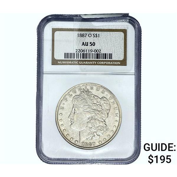 1887-O Morgan Silver Dollar NGC AU50
