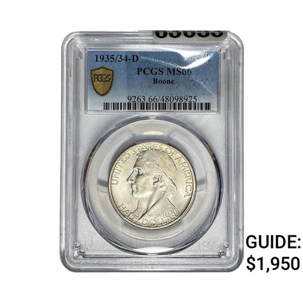 1935/34-D Boone Half Dollar PCGS MS66