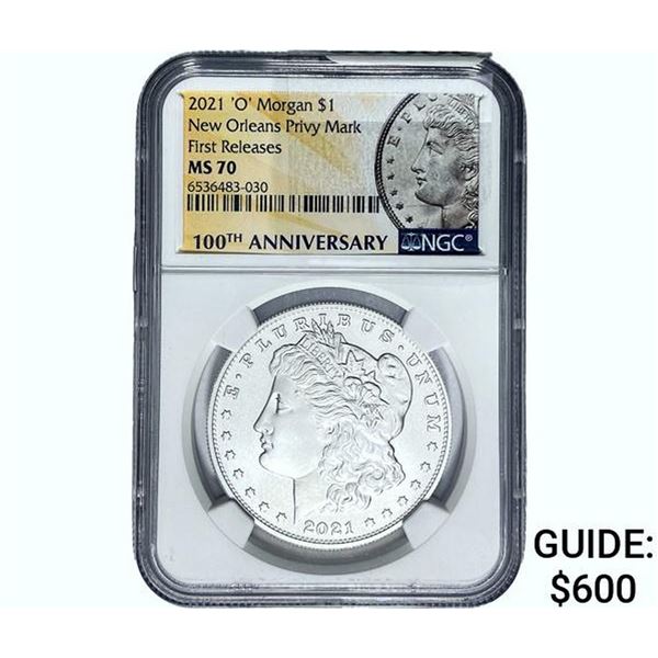 2021-O Morgan Silver Dollar NGC MS70 First Release