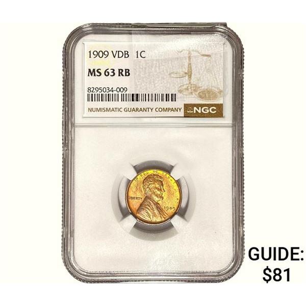 1909 Wheat Cent NGC MS63 RB