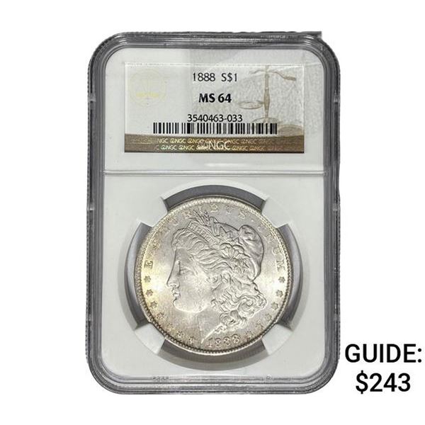 1888 Morgan Silver Dollar NGC MS64