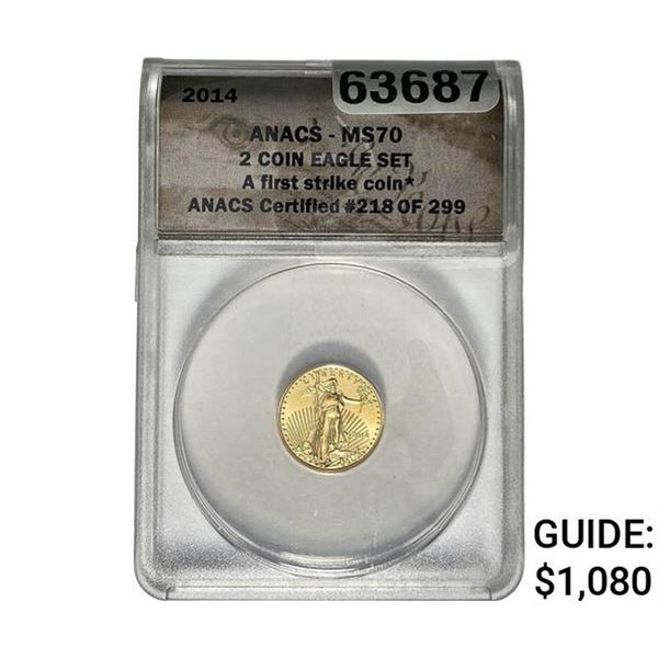 2014 $5 Gold Eagle First Strike ANACS MS70