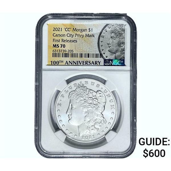 2021-CC Morgan Silver Dollar NGC MS70 First Release