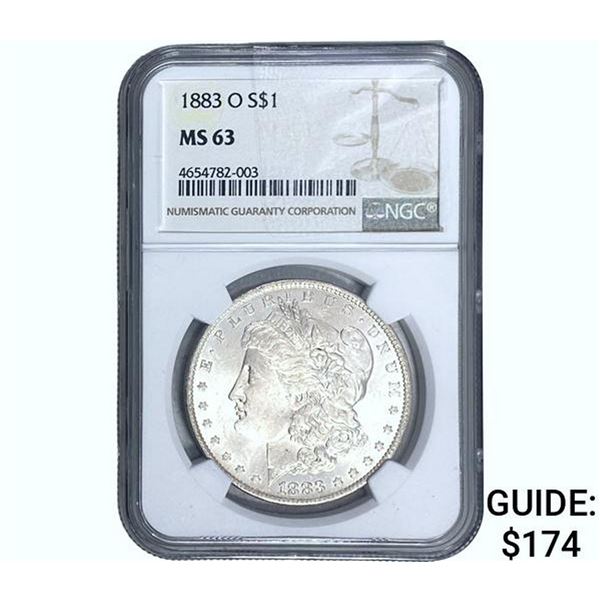 1883-O Morgan Silver Dollar NGC MS63