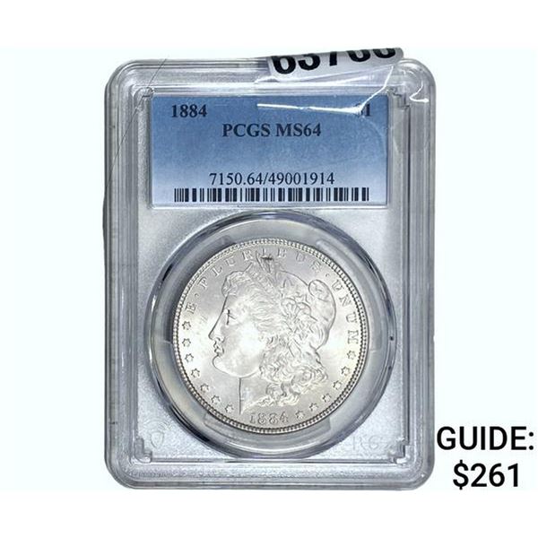 1884 Morgan Silver Dollar PCGS MS64