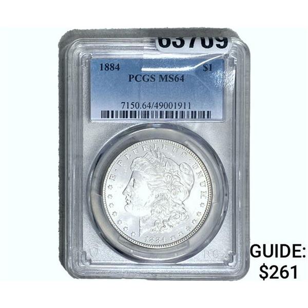 1884 Morgan Silver Dollar PCGS MS64
