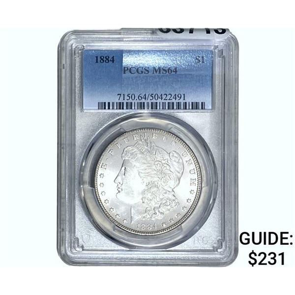 1884 Morgan Silver Dollar PCGS MS64