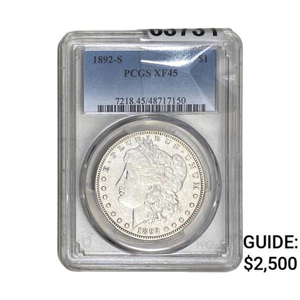 1892-S Morgan Silver Dollar PCGS XF45