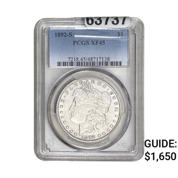 1892-S Morgan Silver Dollar PCGS XF45
