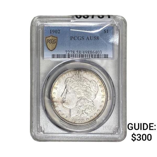 1902 Morgan Silver Dollar PCGS AU58