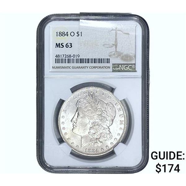 1884-O Morgan Silver Dollar NGC MS63
