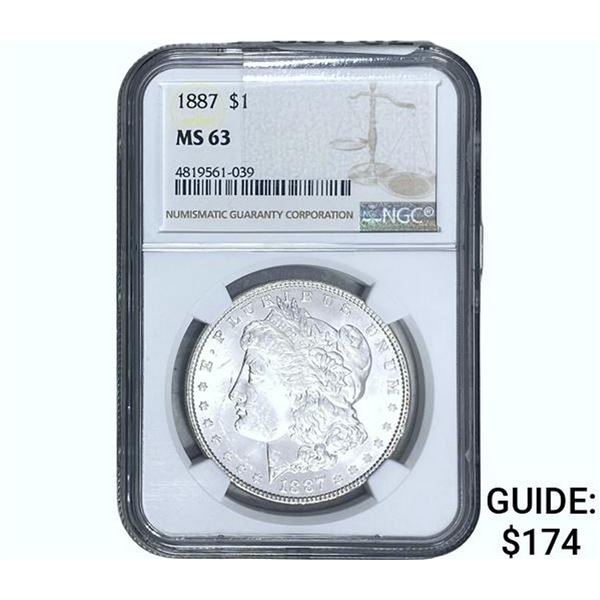 1887 Morgan Silver Dollar NGC MS63