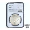 1922-S Silver Peace Dollar NGC AU50