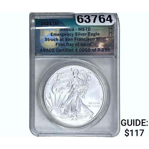 2021-S $1 Silver Eagle ANACS MS70