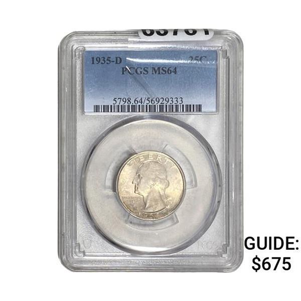 1935-D Washington Silver Quarter PCGS MS64