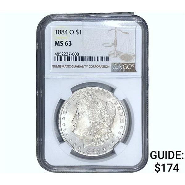 1884-O Morgan Silver Dollar NGC MS63