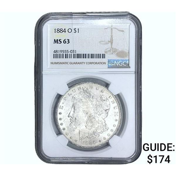 1884-O Morgan Silver Dollar NGC MS63
