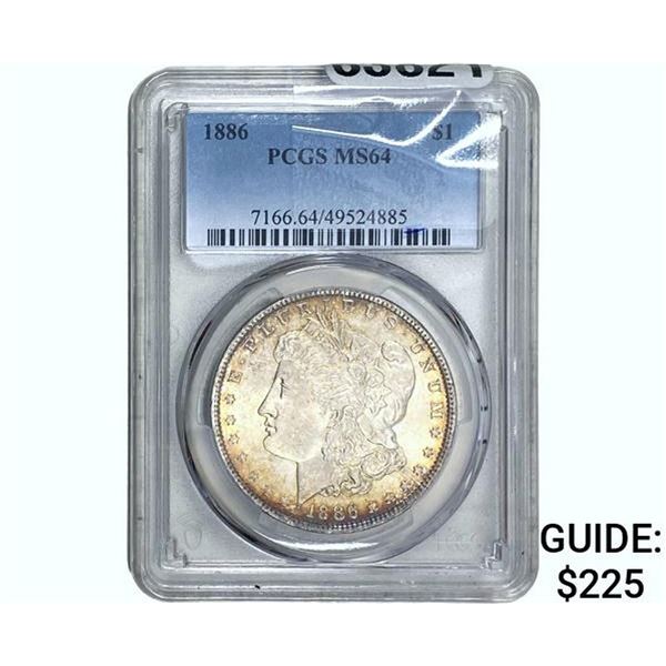 1886 Morgan Silver Dollar PCGS MS64