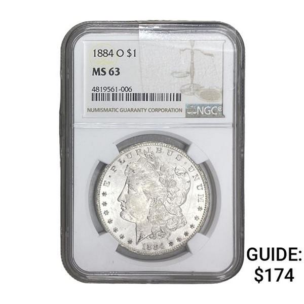 1884-O Morgan Silver Dollar NGC MS63