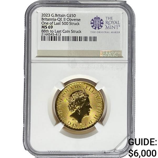 2023 Britain Â£50 Gold .5oz Britannia NGC MS69