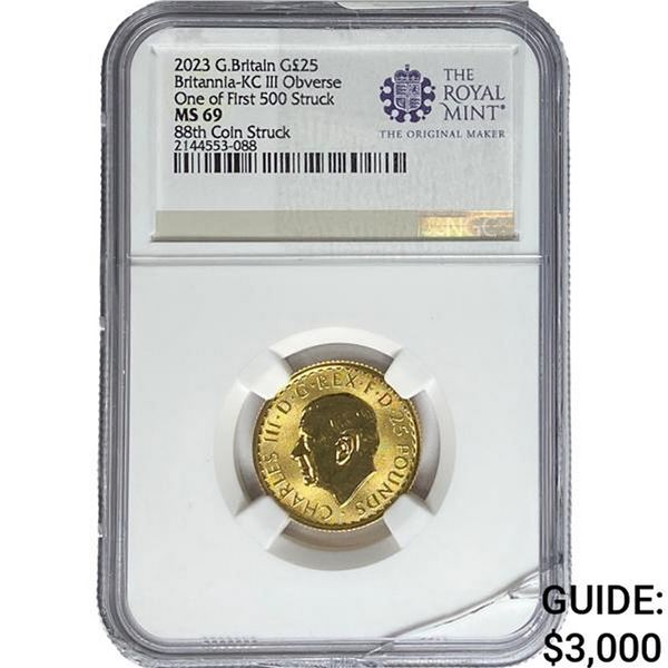 2023 Britain Â£25 Gold .25oz Britannia NGC MS69
