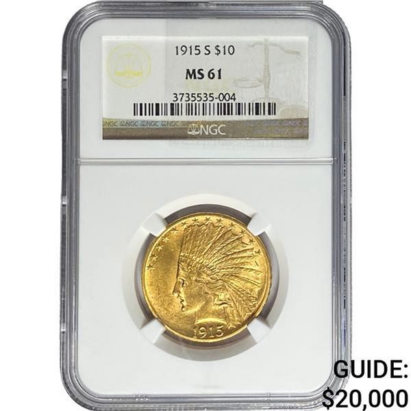 1915-S $10 Gold Eagle NGC MS61