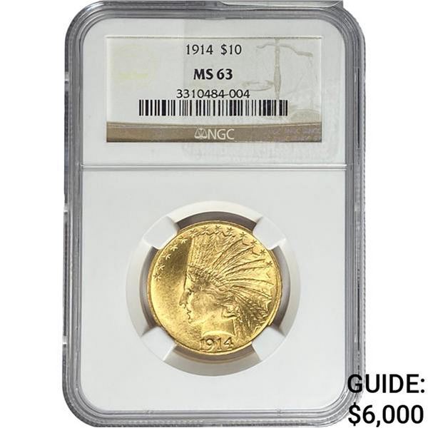 1914 $10 Gold Eagle NGC MS63